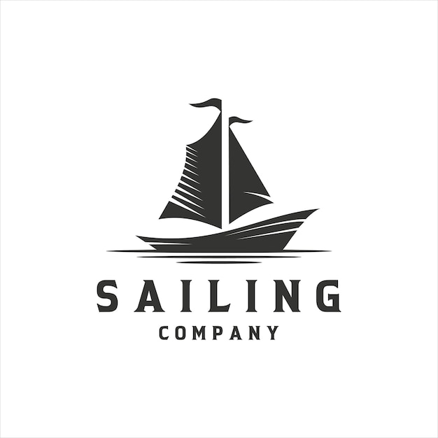 creative Sailboat logo design Vector template