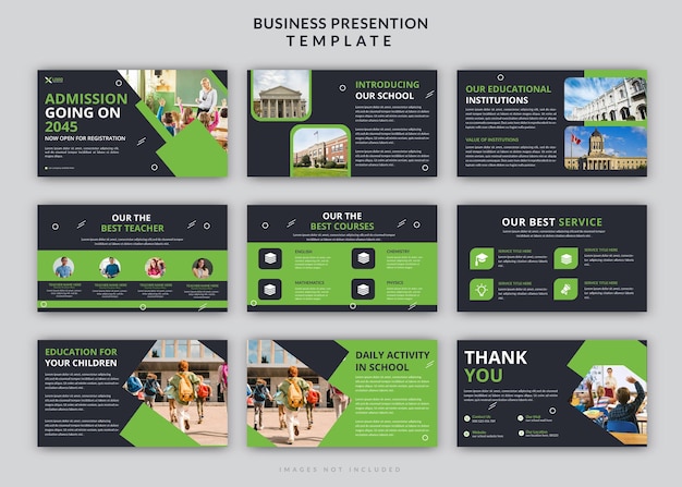 Creative school admission going on editable powerpoint presentation slide design templates