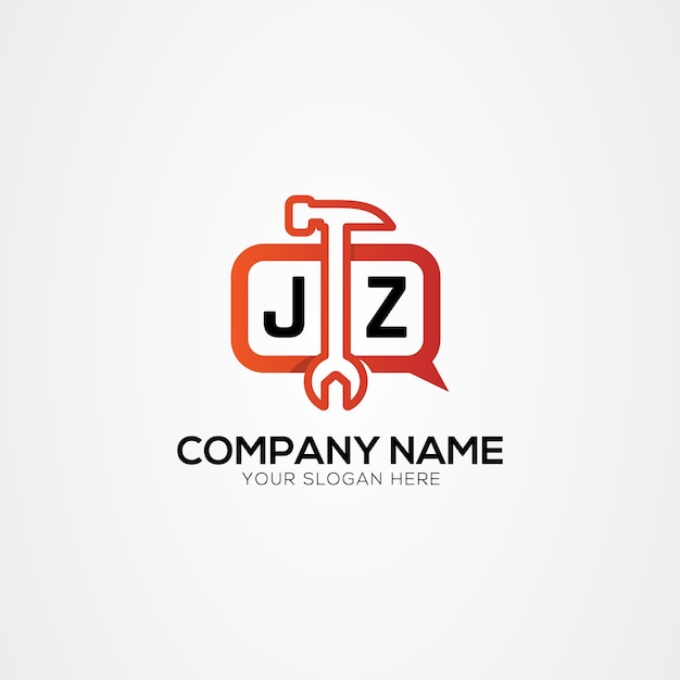 Creative Services Icon or Chat Logo With Letter JZ or ZJ Logo Isolated Vector Illustration