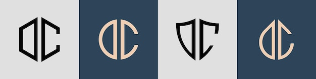 Creative simple Initial Letters DC Logo Designs Bundle