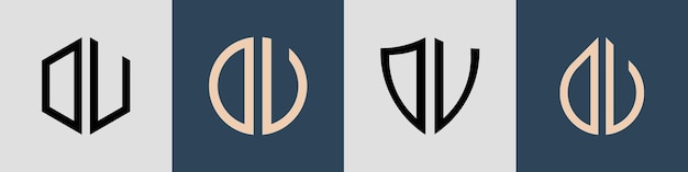 Creative simple Initial Letters DU Logo Designs Bundle