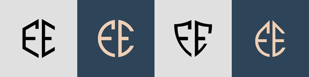 Creative simple Initial Letters FE Logo Designs Bundle