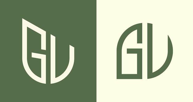 Creative simple Initial Letters GU Logo Designs Bundle