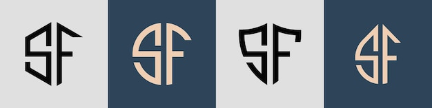 Creative simple Initial Letters SF Logo Designs Bundle