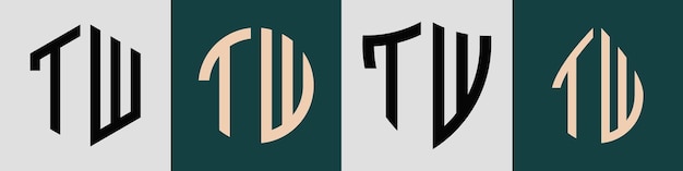 Creative simple Initial Letters TW Logo Designs Bundle