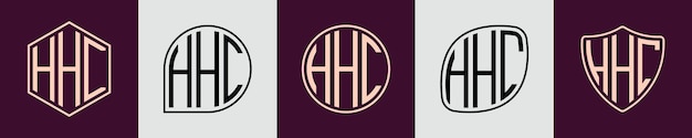 Creative simple Initial Monogram HHC Logo Designs