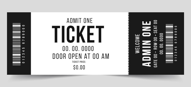 Creative simple ticket template design for events