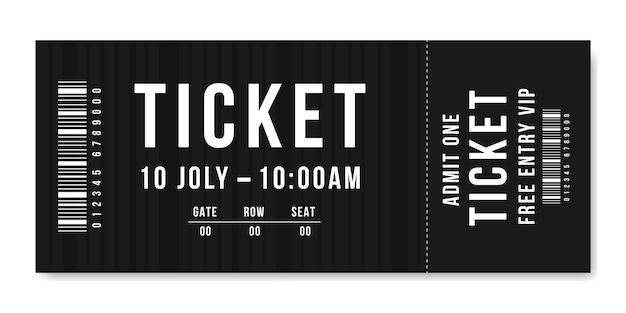 Creative simple ticket template design for events