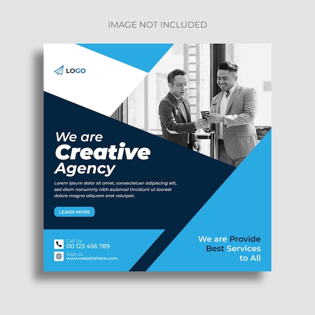 Creative social media post and corporate agency instagram post template