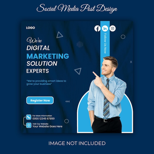 Vector creative social media post design for business