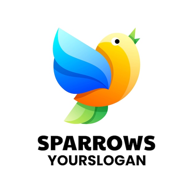 Creative sparrows colorful logo design