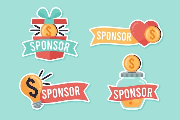 Creative sponsor stickers set