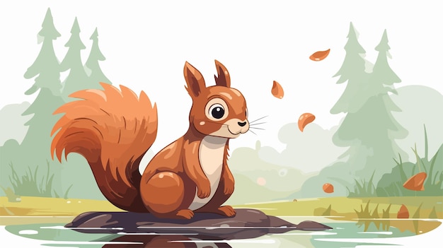 Creative Squirrel Idea Flat Cartoon Vector Illustration