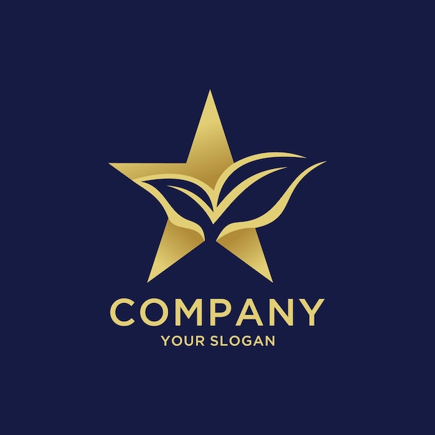 Creative star leaf logo design