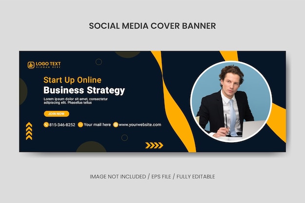 Creative StartUp online Business Strategy social media facebook cover template web banner template corporate banner header business webinar bannerxDxA