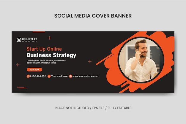 Creative StartUp online Business Strategy social media facebook cover template web banner template corporate banner header business webinar bannerxDxA