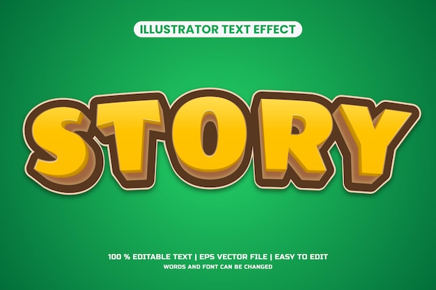 Creative story editable vector text effect