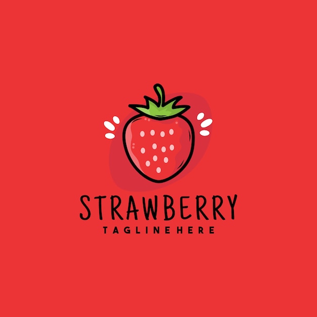 Creative strawberry illustration logo design