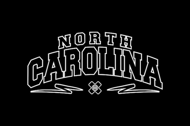 Creative streetwear north carolina concept vector graphic design