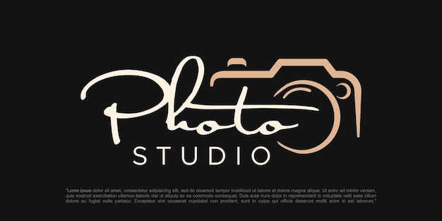 Creative studio photography logo design vector template