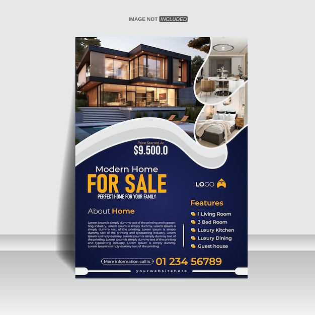 Vector creative stylish modern colorful background and professional design layout a real estate flyer