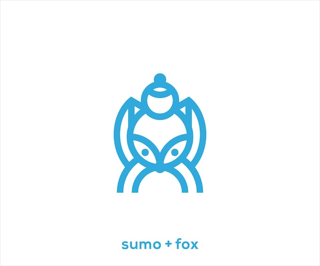 Creative Sumo logo fox design vector illustration