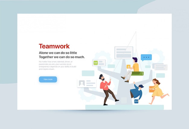 creative teamwork landing page