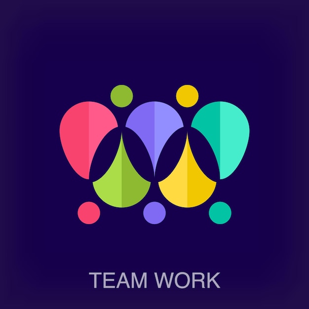 Vector creative teamwork logo uniquely designed color transitions company and workplace logo template