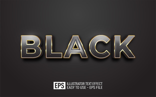 Creative text Black, editable style effect template