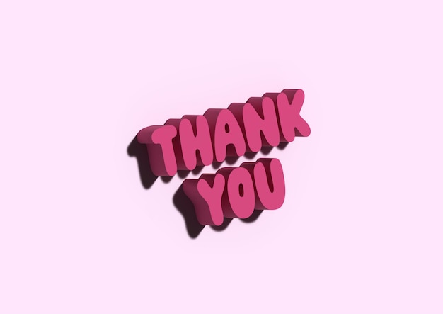 Creative Thank You Design Pink Lettering and Artistic Style