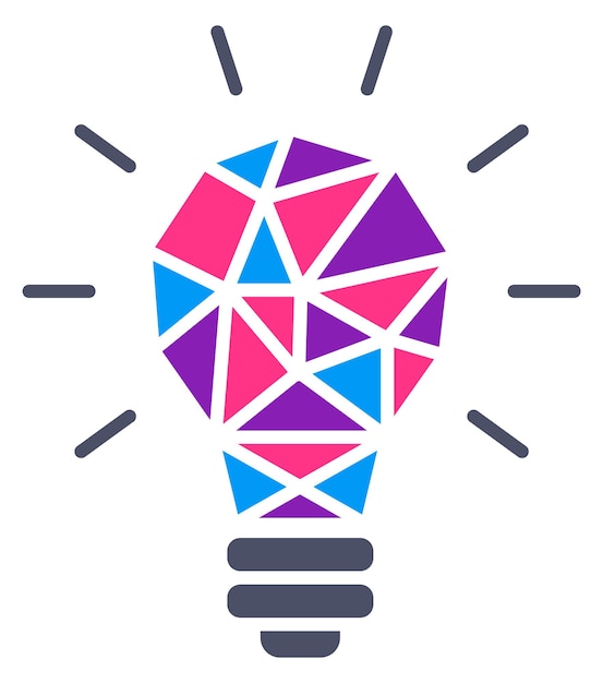 Creative thinking logo Color polygonal light bulb