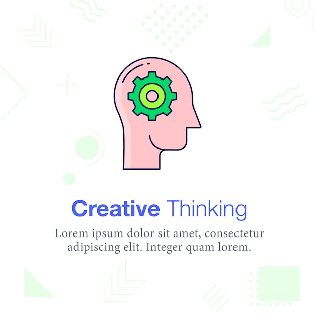 Creative Thinking, mind, setting, head vector illustration icon