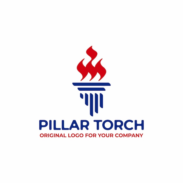 Creative torch logo design template