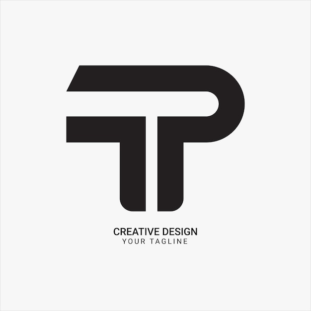 Creative TP or PT initial monogram flat modern unique logo design