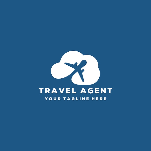 Creative travel agent or plane and cloud logo design