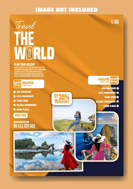 Creative travel flyer template design