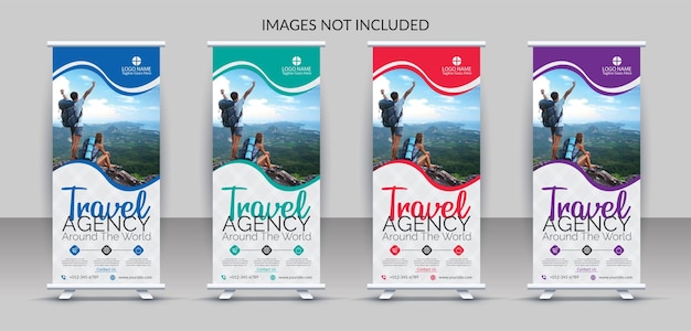 creative travel tour roll up banner template