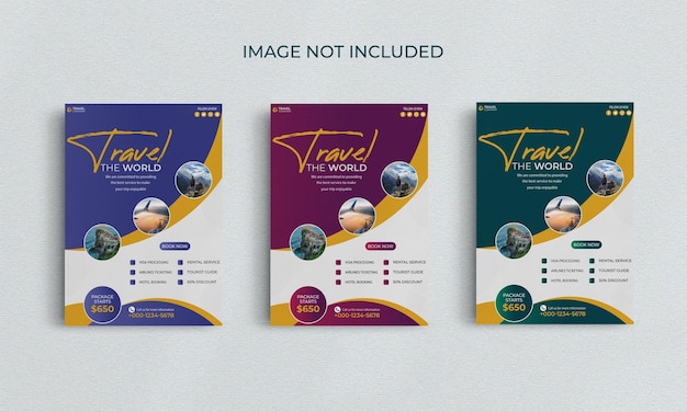 Creative travel and tourism flyer template with photo