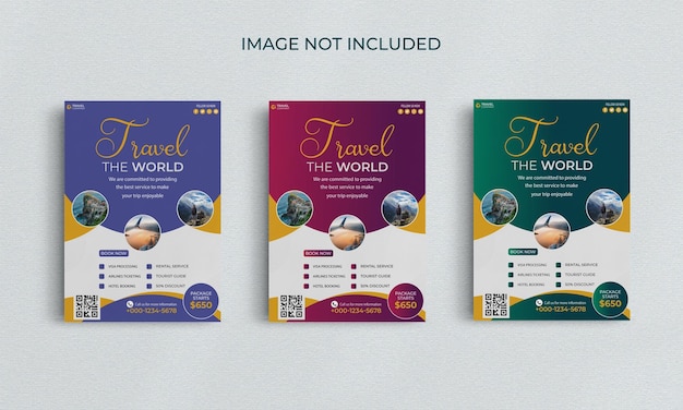 Creative travel and tourism flyer template with photo