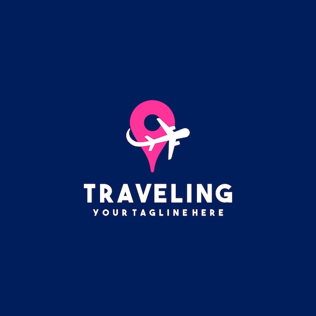 Creative traveling plane logo 