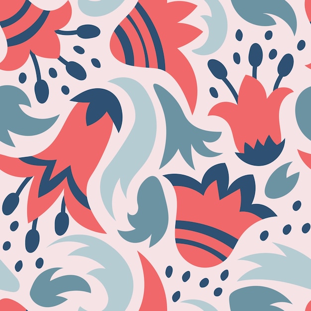 Creative tulip seamless pattern