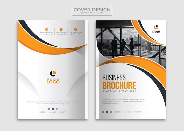 Creative unique colorful company profile cover layout template