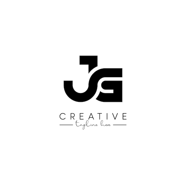 Vector creative unique letter jg gj initial based stylish artistic logo design