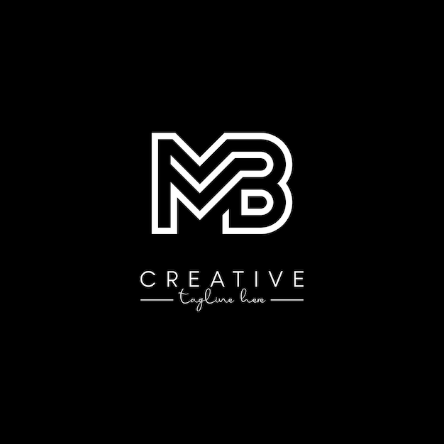 Vector creative unique letter mb bm initial based stylish line logo design vector template