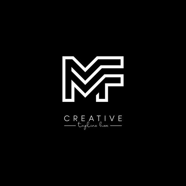 Vector creative unique letter mf fm initial based stylish line logo design vector template