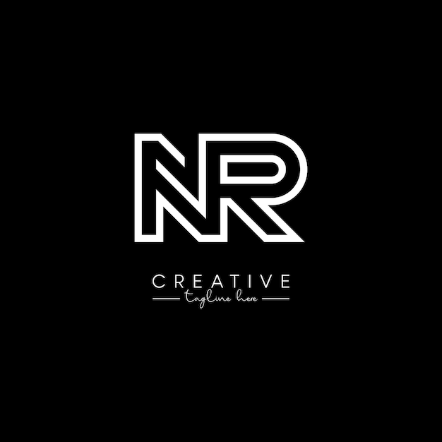 Vector creative unique letter nr rn initial based stylish line logo design vector template