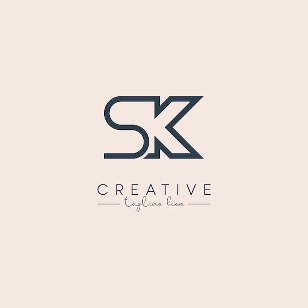 Vector creative unique letter sk ks initial based stylish business logo design