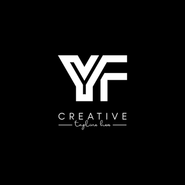 Vector creative unique letter yf fy initial based stylish line logo design vector template