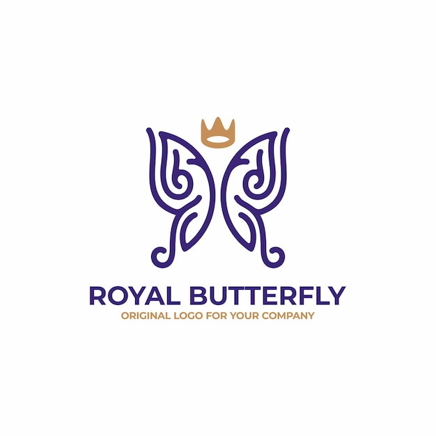 Creative and unique logo with crowned butterfly concept