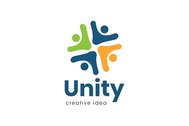 Vector creative unity concept logo design template